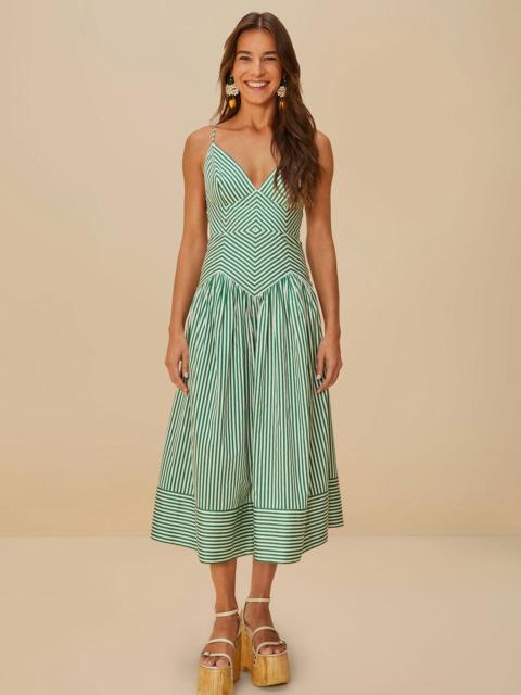 Bicolor Stripes Organic Cotton Midi Dress