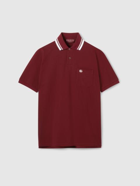 Cotton piquet polo shirt with embroidery