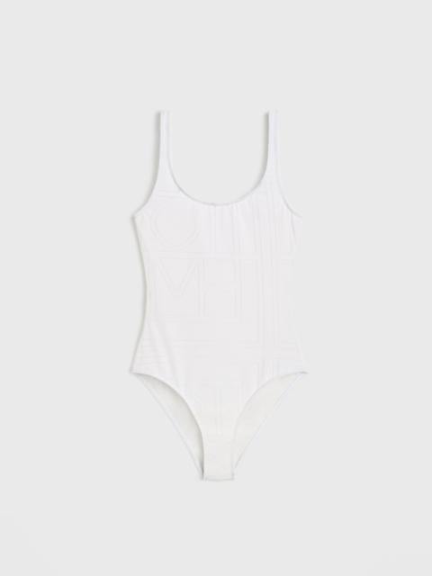 Monogram pointelle swimsuit white