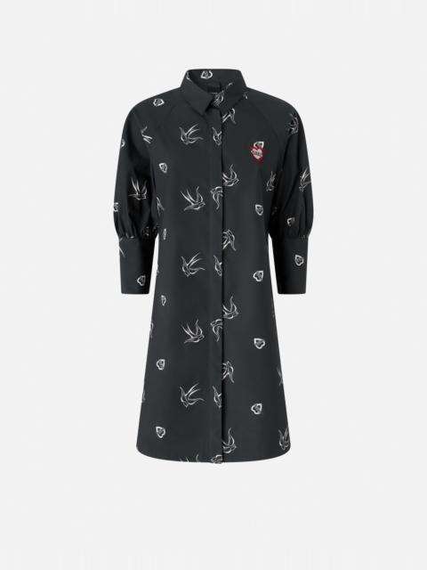 SHORT TATTOO-PRINT SHIRT DRESS
