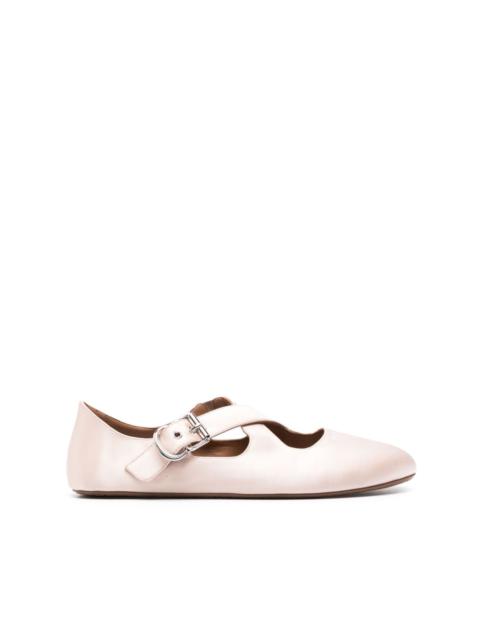 criss-cross satin ballet flats