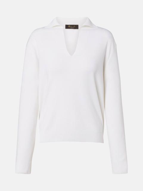 Siena silk and cotton polo sweater