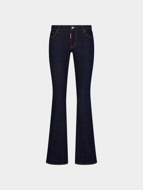 DARK RINCE WASH MEDIUM WAIST FLARE JEANS