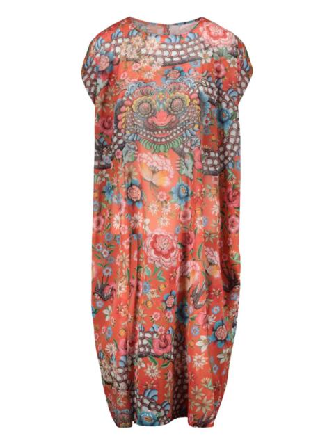 midi printed tunic dress