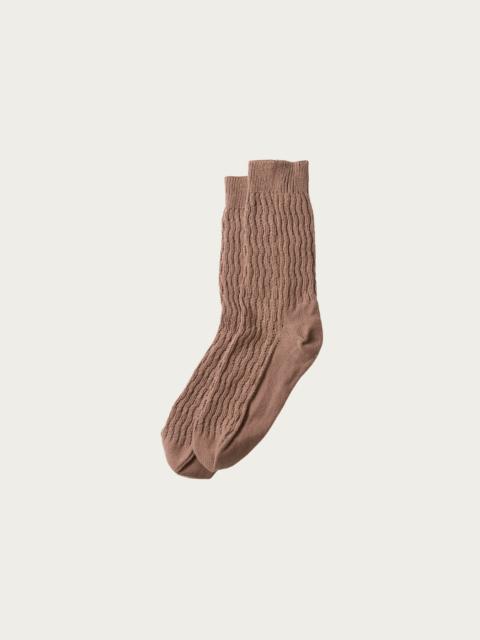 Folk Crochet Socks - L. Brown