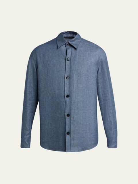 Men's Cashmere Linen and Silk Overshirt