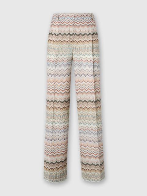 Dégradé zig zag viscose trousers