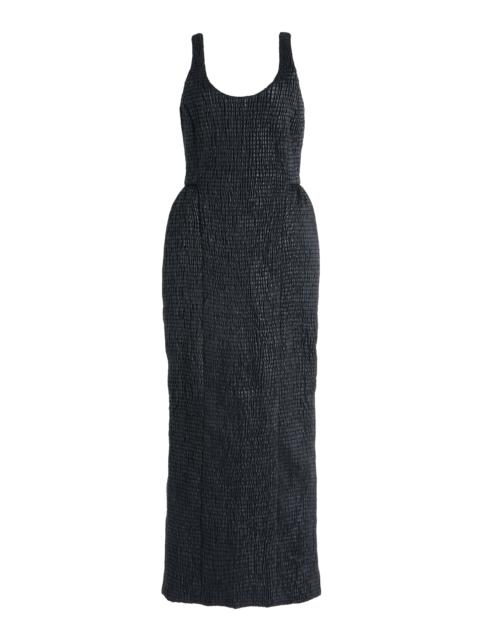 Girard Dress in Shirred Leather