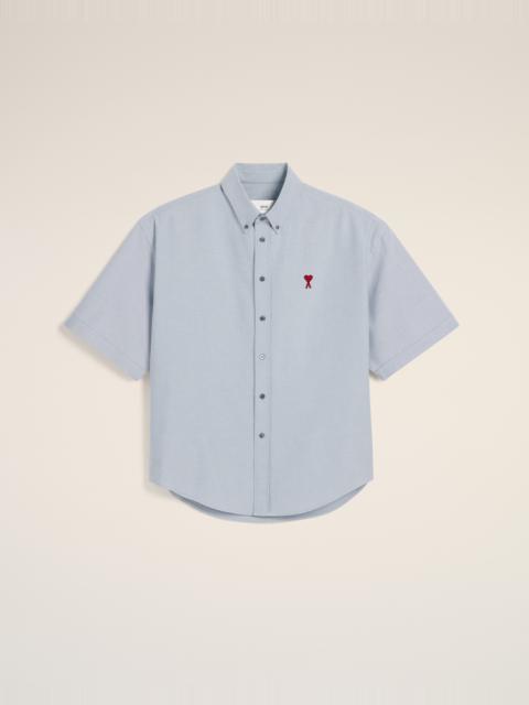 BLUE COTTON BOXY FIT SHORT SLEEVES SHIRT