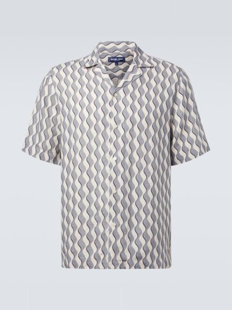 Roberto printed linen bowling shirt