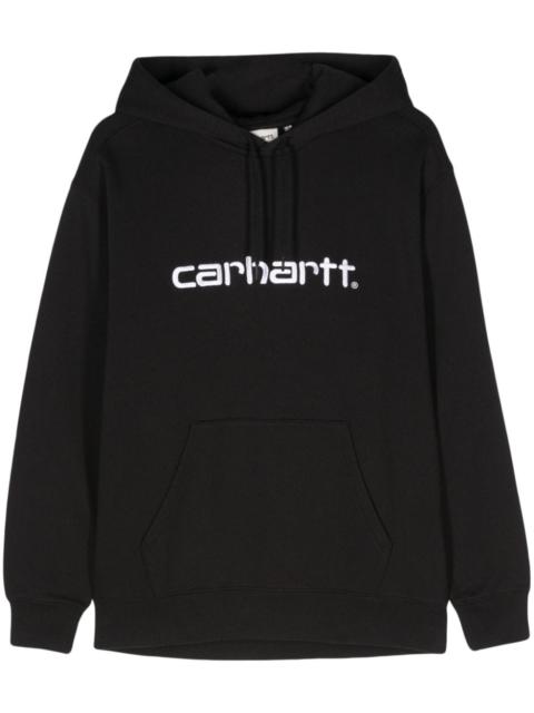 embroidered-logo hoodie