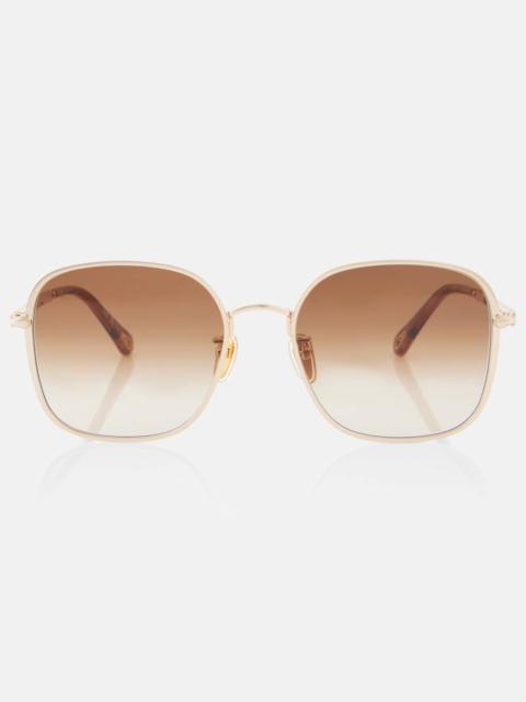 Scalloped square sunglasses