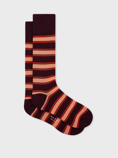 Red Stripe Cotton-Blend Socks