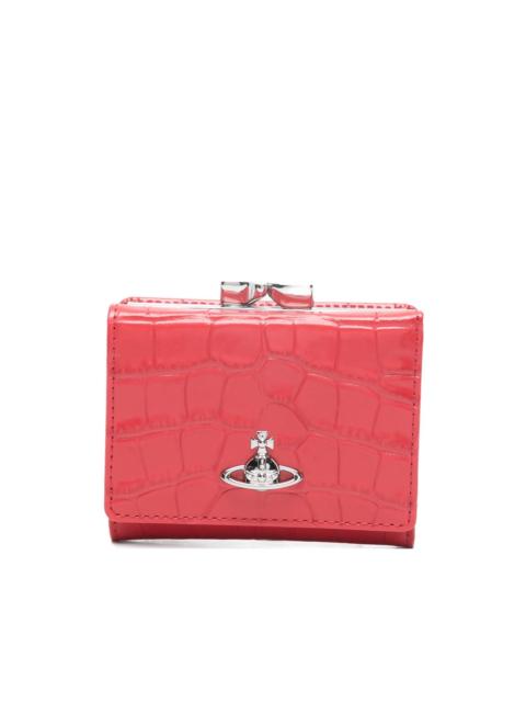 small Frame croc-effect clasp wallet