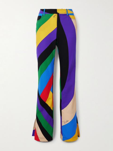 Printed cady flared pants Multi