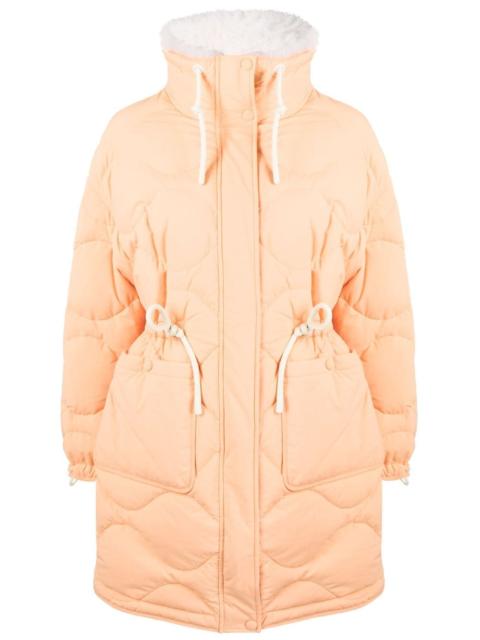 quilted drawstring-waist coat