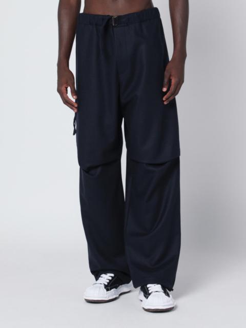 Blue track pants in wool