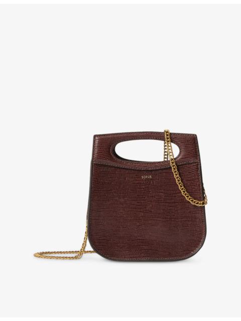 Cheri Logo-Embossed Mini Leather Bag