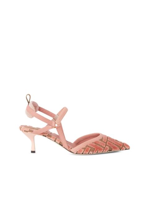 55mm Colibri Lite FF-patterned slingback pumps