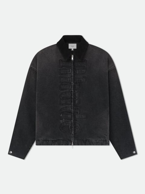 DENIM LOGO SUEDE COLLAR WORK JACKET