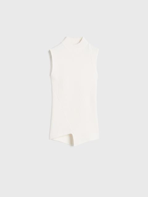 Asymmetric knit top meringue