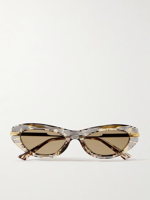 Cat-eye Acetate And Gold-tone Sunglasses