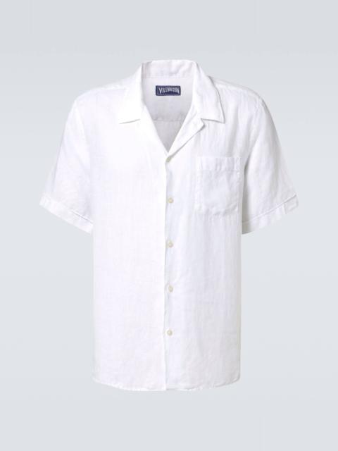 Charli linen bowling shirt