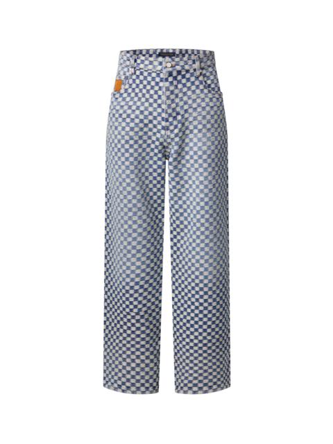Damier Wide-Leg Jeans
