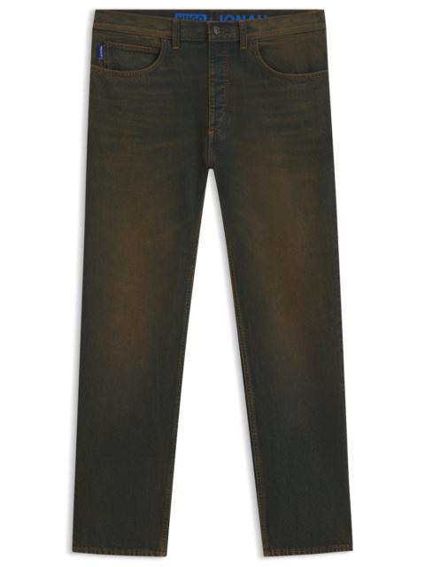 REGULAR-FIT JEANS IN GREEN-CAST RIGID DENIM