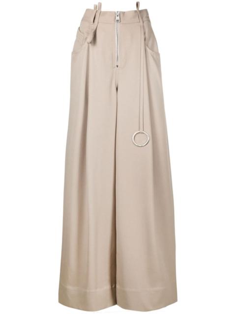 embellished wide-leg wool trousers