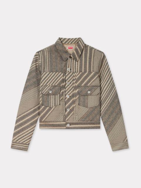 'Kenzo Diagonal Stripe' slim pleated trucker jacket