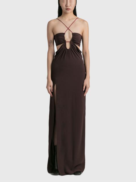 FRONT KEY-HOLE FLOOR LENGTH DRESS