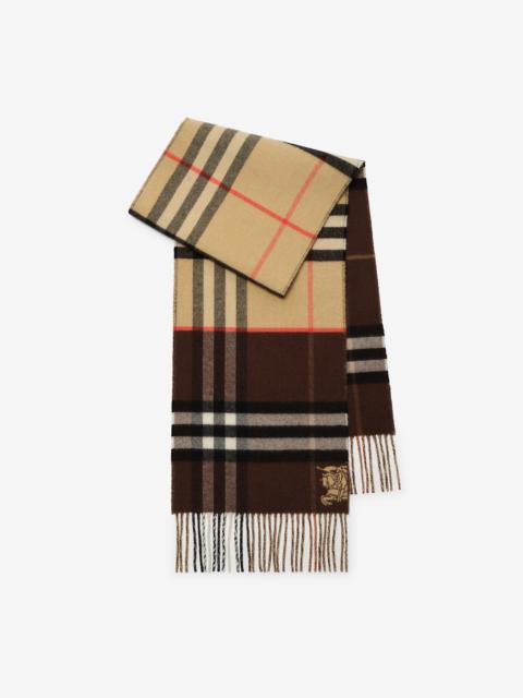 Contrast Check Cashmere Scarf