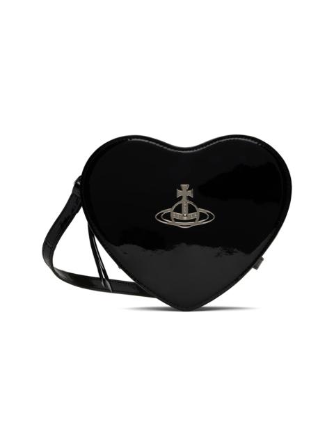 Black Louise Heart Crossbody Bag
