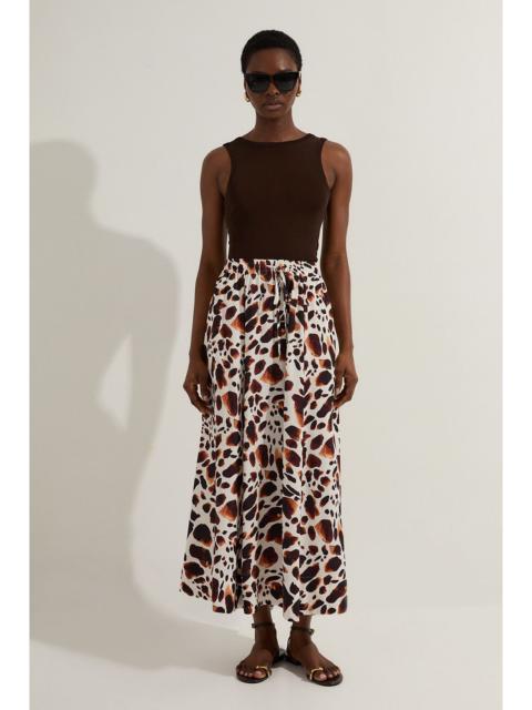 Premium Viscose Linen Tie Waist Woven Skirt