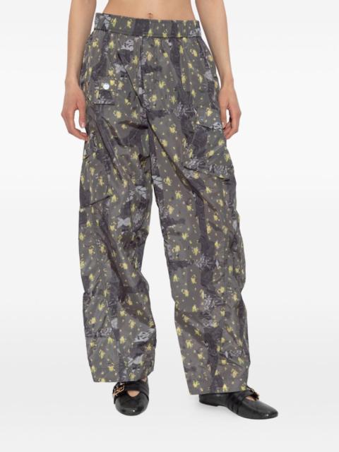 floral-print cargo trousers