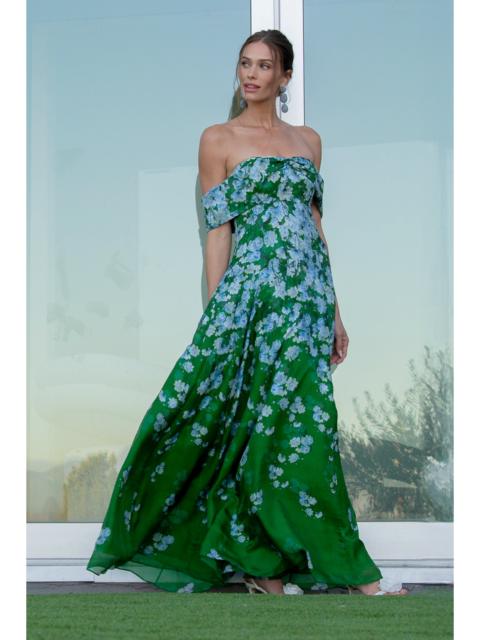 KENNEDY GOWN - KELLY GREEN DEGRADE FLORALS