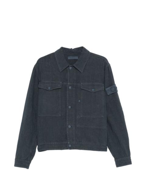 buttoned flap-pocket jacket