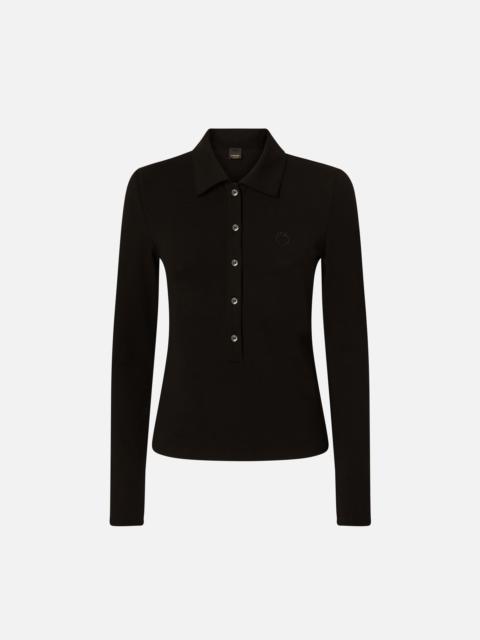LOGO EMBROIDERY LONG-SLEEVED POLO SHIRT