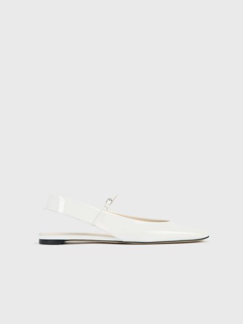 Slingback patent mary janes off-white