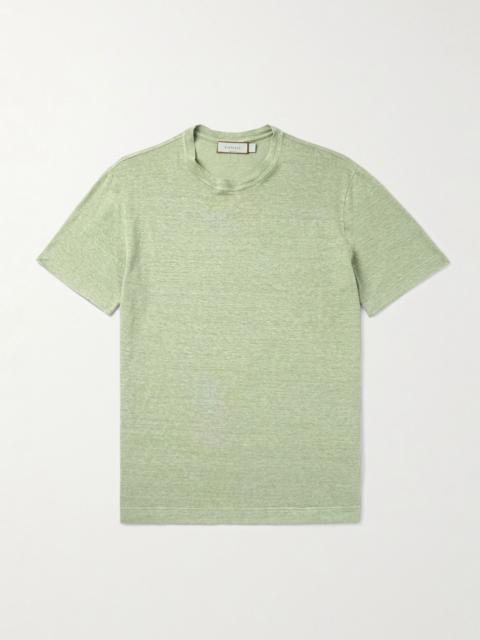 Slim-Fit Linen T-Shirt Green