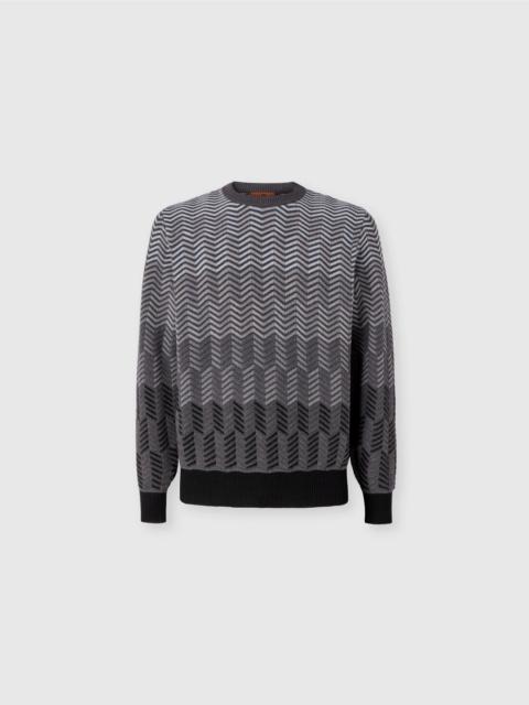 Zigzag virgin wool crewneck pullover