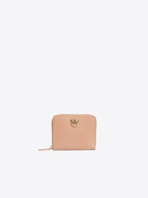 SQUARE LEATHER ZIP-AROUND PURSE