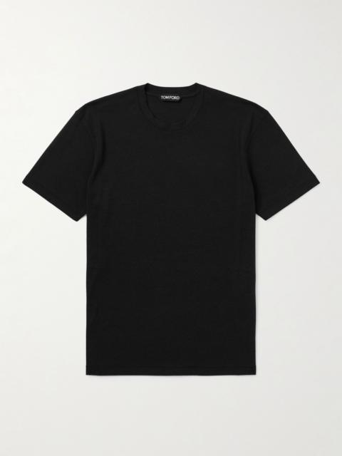 Lyocell and Cotton-Blend Jersey T-Shirt Black