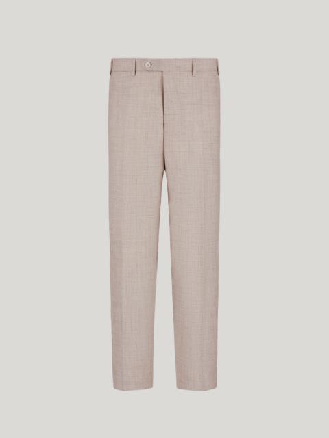TRAVEL PANTS IN WOOL, SILK AND LINEN