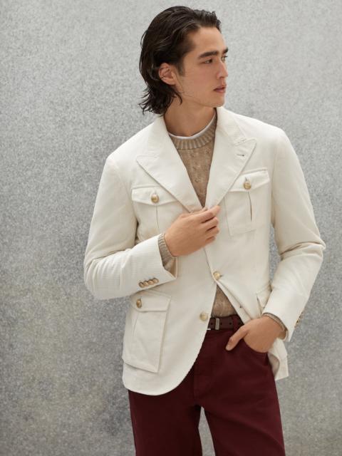 Sea Island Cotton corduroy deconstructed blazer with safari-style pockets