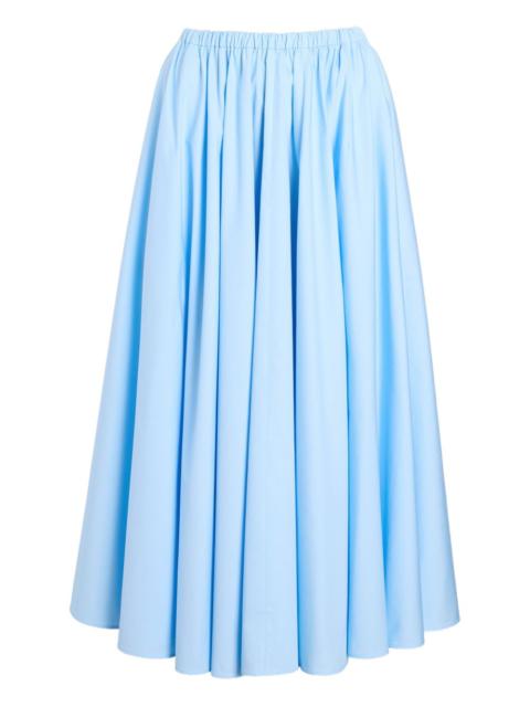 elasticated-waist midi skirt