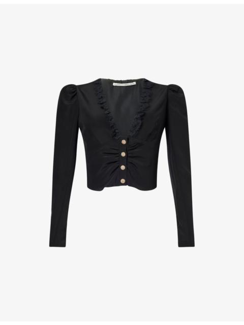 Bustier Ruffled Silk Top