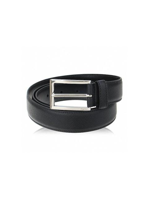 Prada Saffiano Cuir Leather Reversible Belt Black