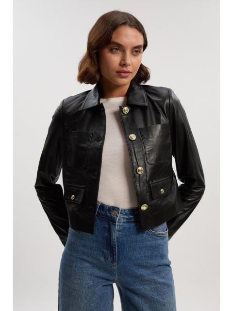 Leather Pocket Tailored Jacket